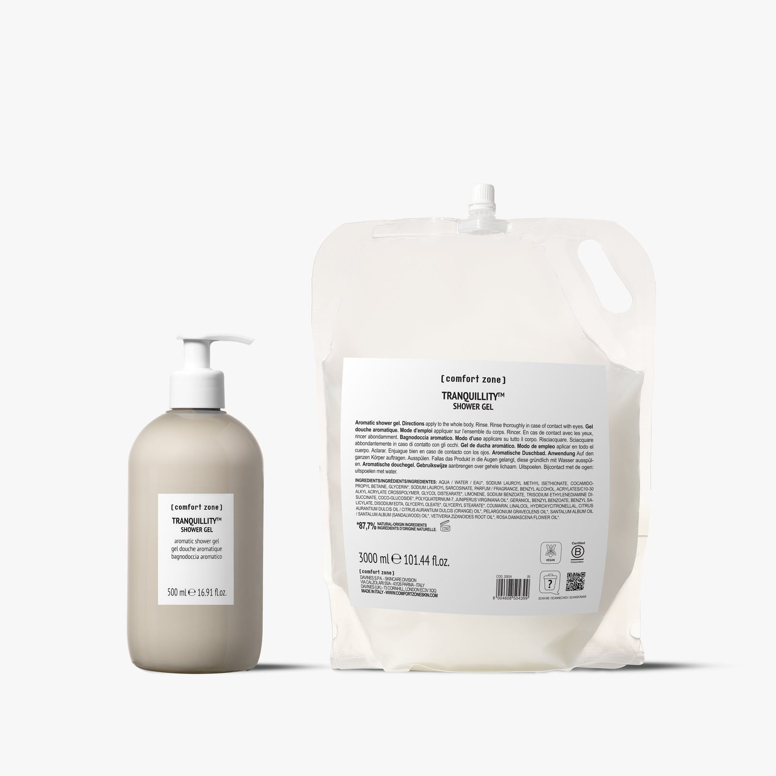Comfort Zone: Kit Tranquillity™ Shower Gel 3L Bagnodoccia aromatico 3L ricaricabile con dispenser-BDSCIT00003
