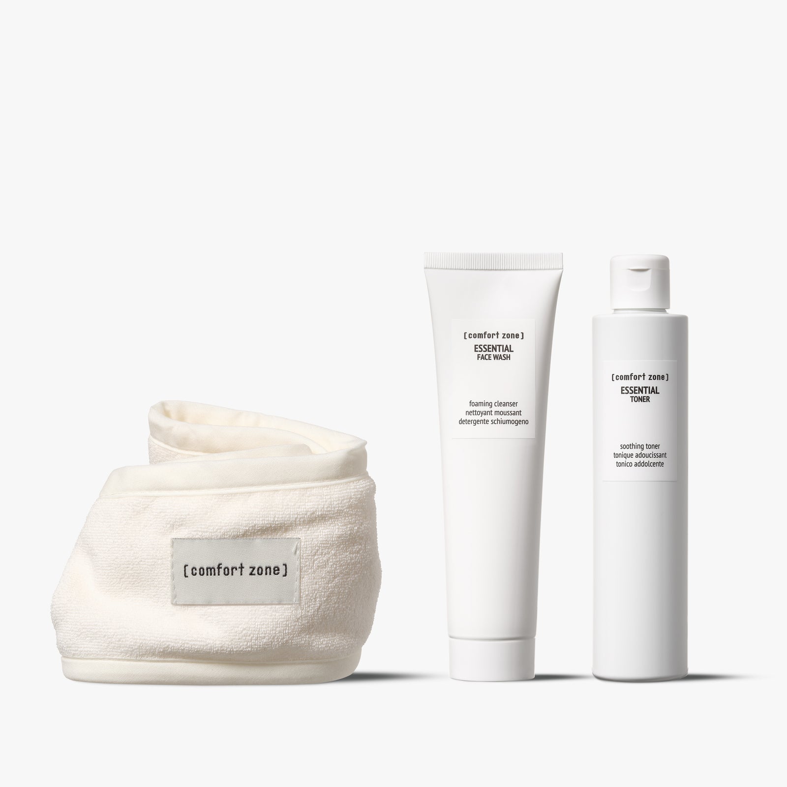 Comfort Zone: Kit Cleansing Routine Set detersione viso con fascia capelli-
